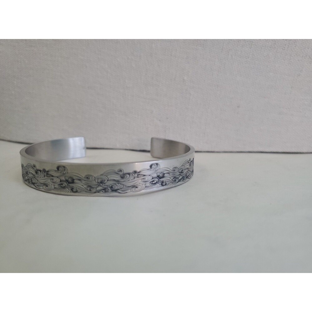 Inspirational Cuff Bracelet Gift Stainless Steel Engraved Bangle - Picture 4 of 11